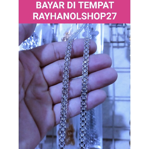 Gelang rantai motif tikar lapis Emas 24k kuning dan putih asli anti karat lapis emas 22 K Terlaris