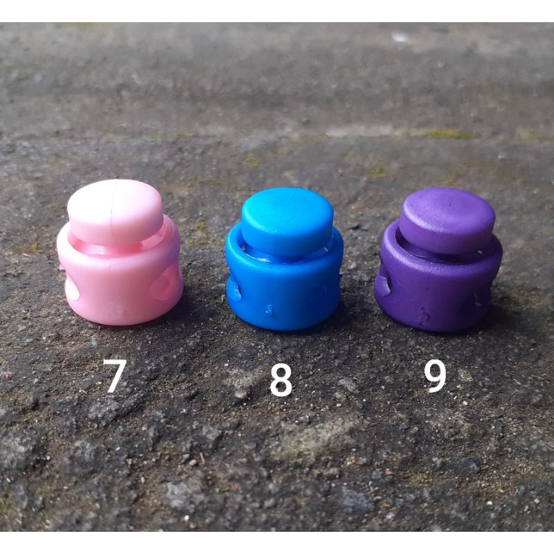 Stopper Lubang Ganda 4mm Klip Toggle Pengunci Bahan Plastik Multi Warna Ukuran 16x15mm