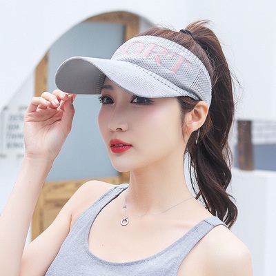 WE Topi Wanita Knit Visor SPORT Baseball Cap Topi SPORTS Olahraga Rajut Katun Topi Pantai Sunshade