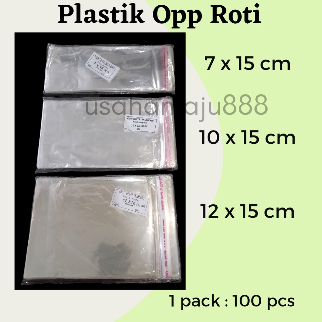 Plastik Opp 7X15 10x15 12x15 (SEAL/LEM) Plastik Buket Uang  Opp Roti