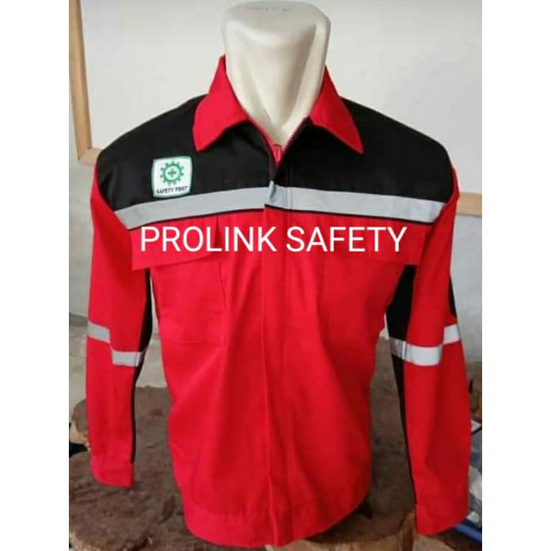 SERAGAM SAFETY MERAH HITAM MODEL HSE