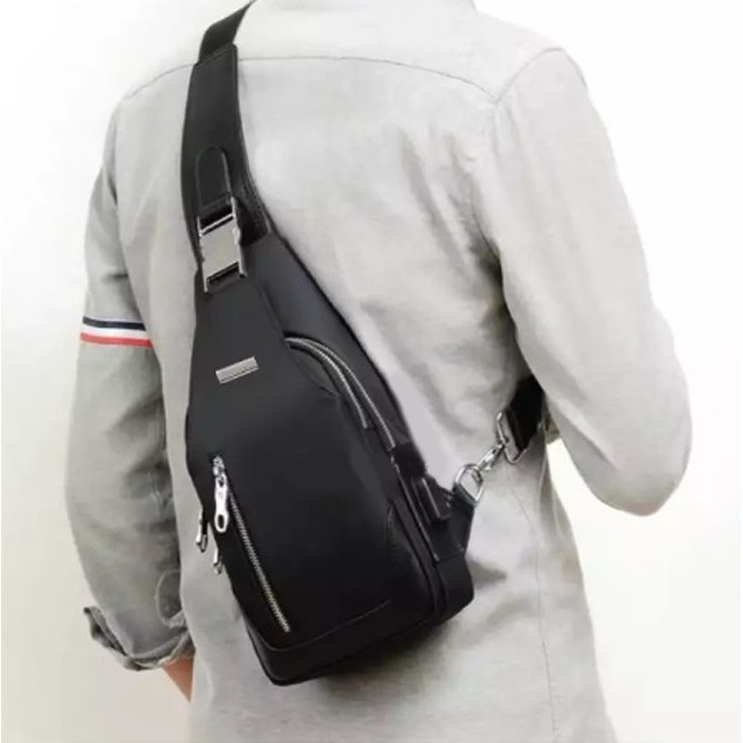 TANMESSO 5in1 BAYAR DITEMPAT- JAM LED,DOMPET &amp; USBPORT&amp;HEADSET-TAS WATERPROOF TAS SELEMPANG PRIA