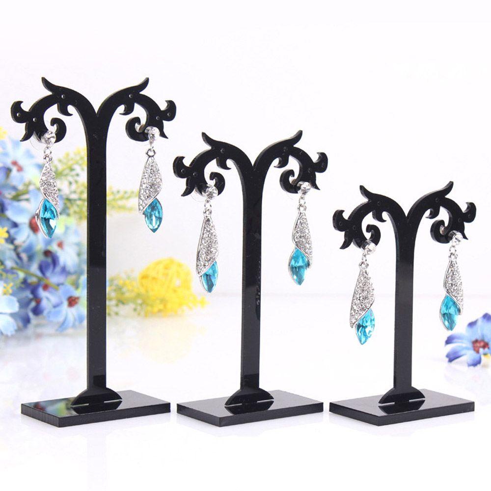 [Elegan] Display Stand Perhiasan Akrilik Hitam Beda Tinggi