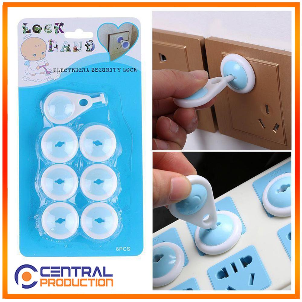 Isi 6pcs Electrical Security Lock Pengaman Stop Kontak untuk Bayi