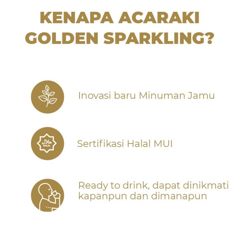

[KODE PRODUK GLKBE8352] Paket Acaraki Golden Sparkling isi 3pcs 320ml - Kunyit Asem with Soda