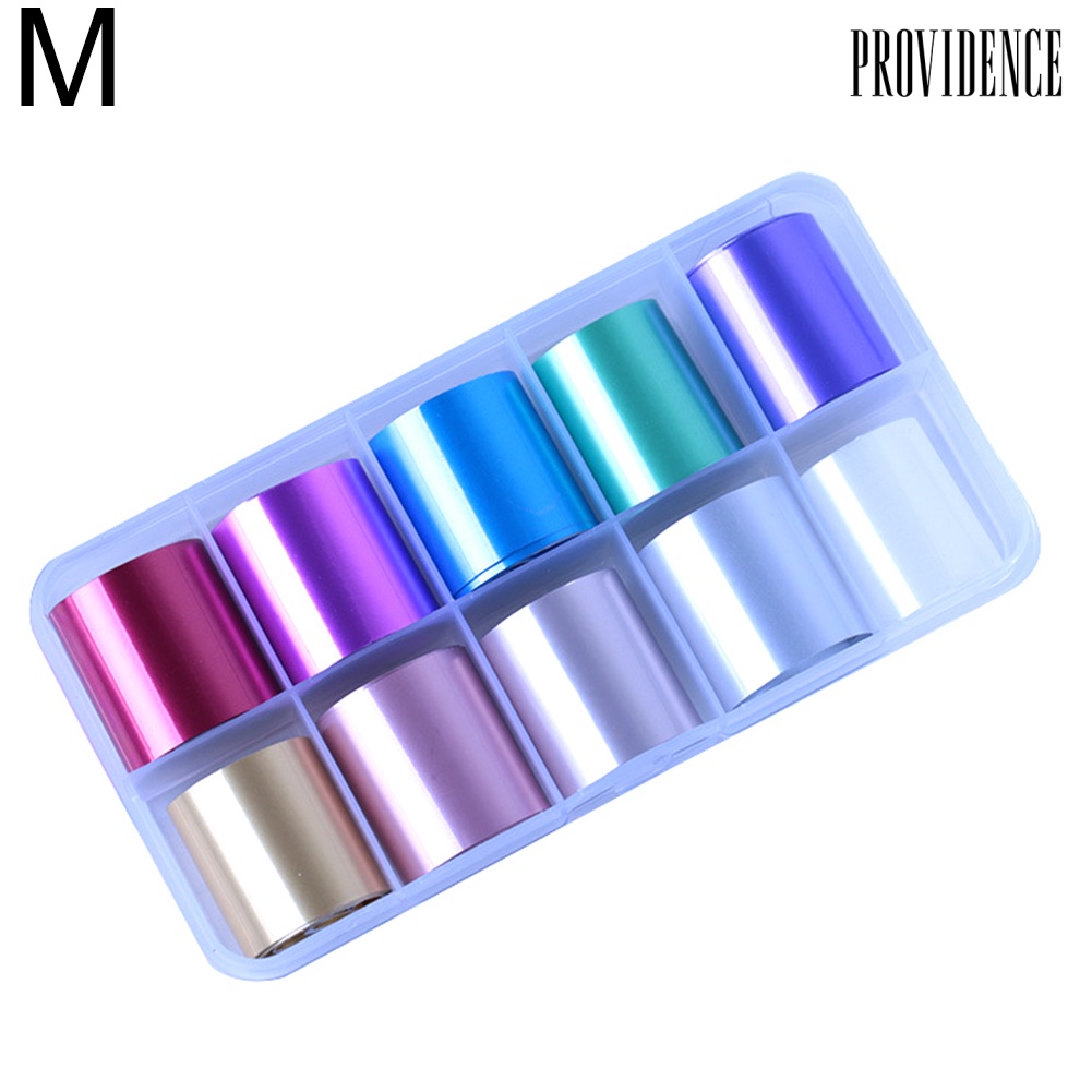 Providence 10Rolls/Set Glitter Nail Art Foils Laser Tips Stickers DIY Manicure Decorations