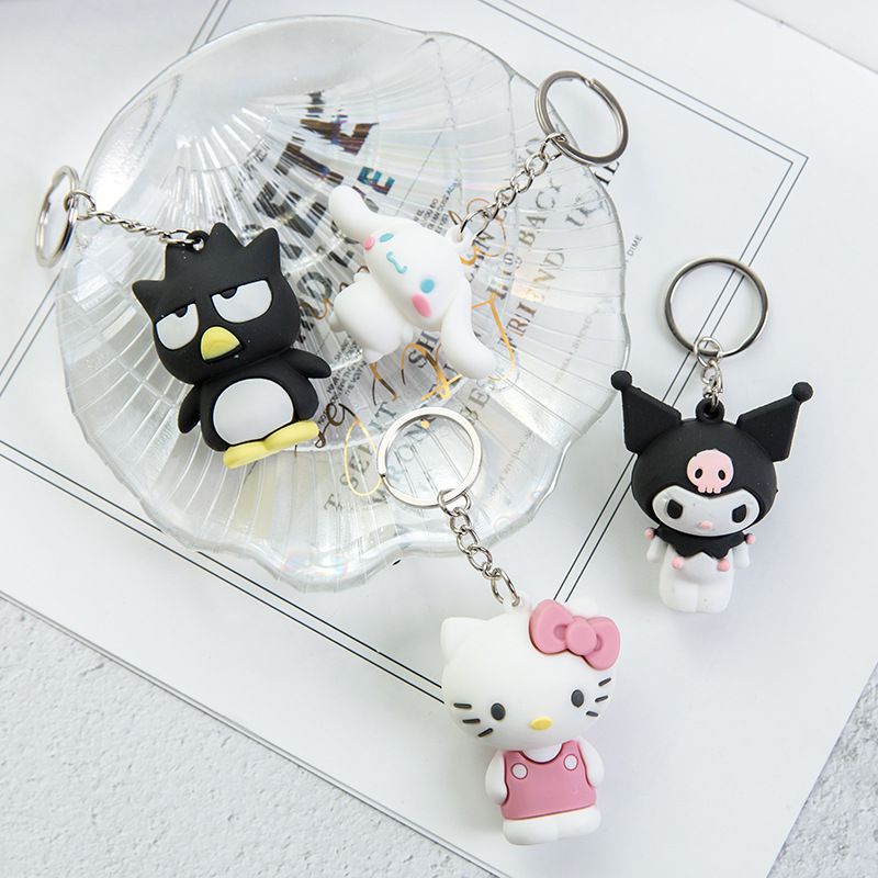 Melody Kuromi Keychain Pendant Cartoon Doll Ornaments Epoxy Pudding Dog Frog Melody Cute Toy Gift