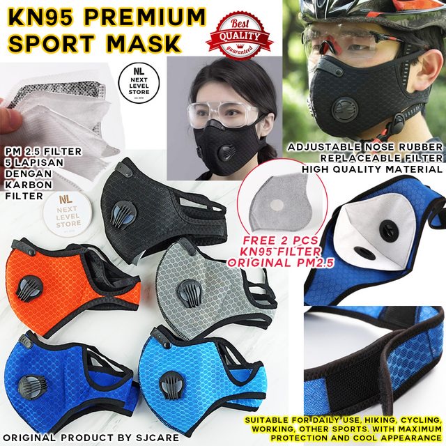 KN95 Premium Mask Masker Olahraga Cycling Sepeda Sport ORI - 5 WARNA