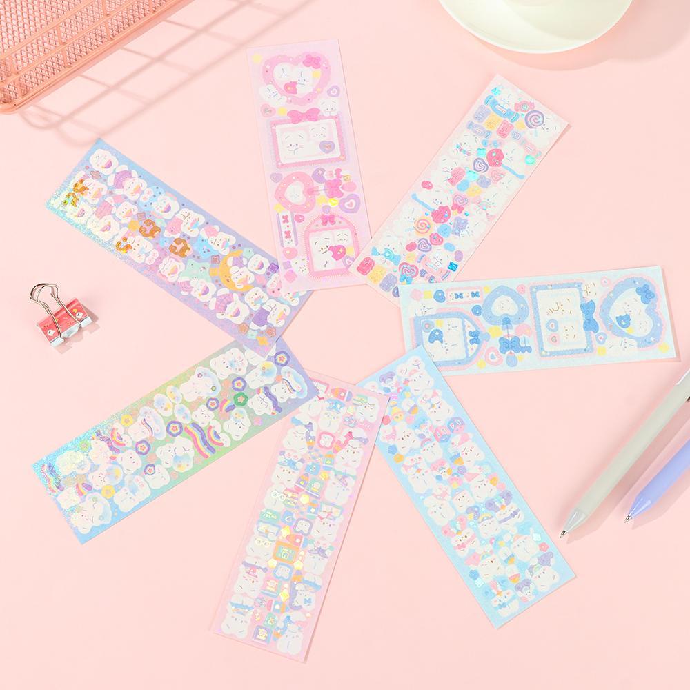 Populer Stiker Laser Kawaii Alat Tulis Korea Diary Scrapbooking Hias