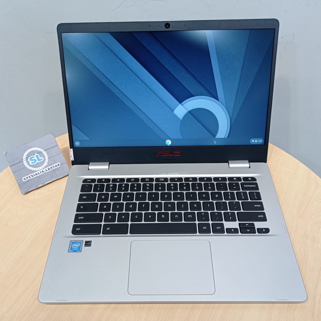 LAPTOP SEKOLAH MURAH ASUS CHROMEBOOK C423 N3350 4GB 64GB 128GB CHROME OS SILVER