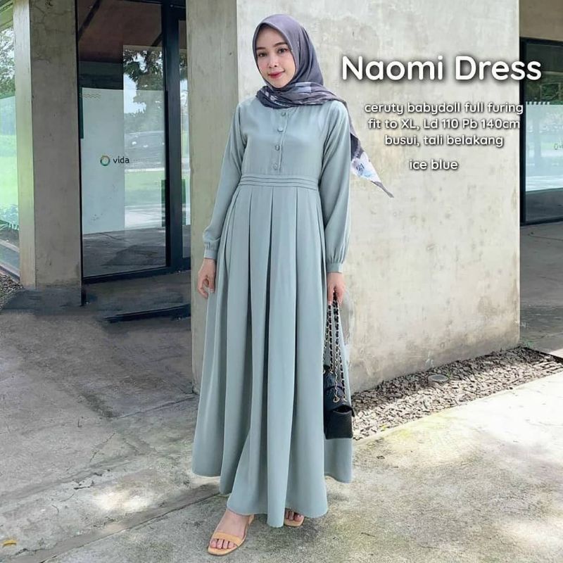 DRESS CERUTY TERBARU/NAOMI DRESS ORI/GAMIS CERUTY BABYDOLL/GAMIS MUSLIMAH TERLARIS/FAR MOSLEMSTORE