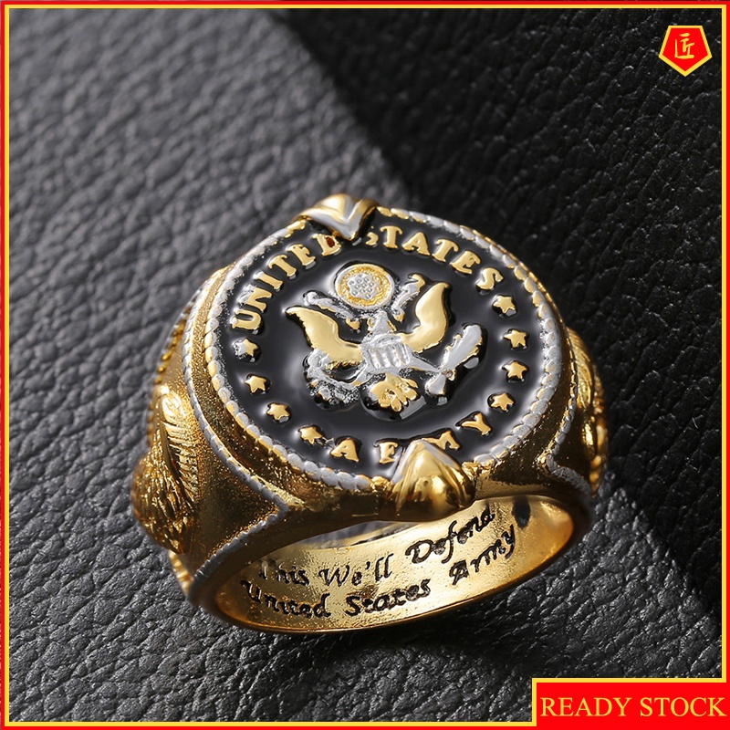 [Ready Stock]Fashion Classic This We'll Defend Men's Two-Tone Ring