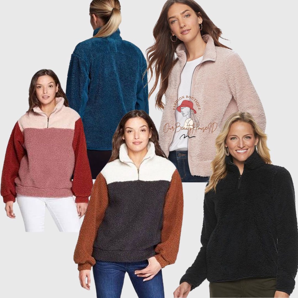 UNIVERSAL THREAD SONOMA Jaket Wanita Sherpapuff Halzip Supersoft Sherpa Jacket