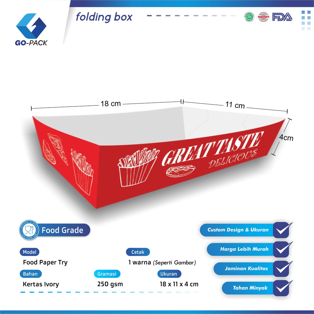 

Paper Tray Cetak (Lem Samping)