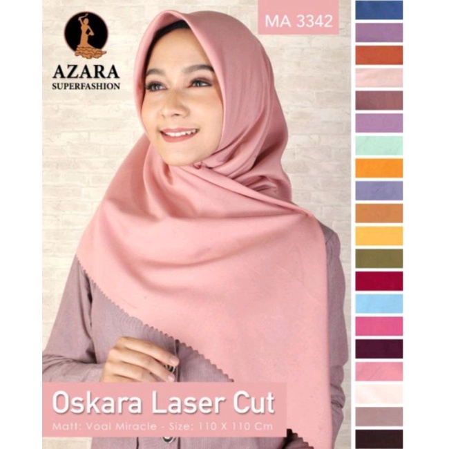 Jual Kerudung Segi Empat/Hijab Laser Cut Oskara/Hijab Segi 4 Azara ...