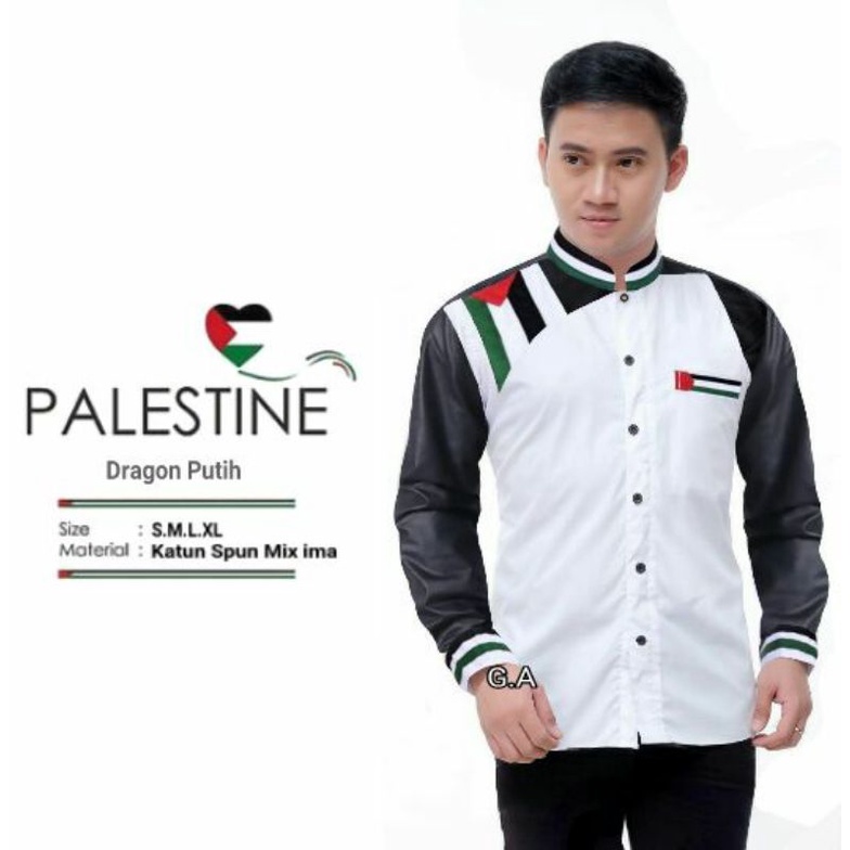 BAJU KOKO PALESTINA DEWASA || BAJU KOKO GUS AZMI SYUBBANNUL MUSLIMIN AZZAHIR-Dragon Putih