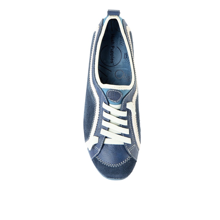 SEPATU SNEAKER KULIT HUSH PUPPIES WANITA ORIGINAL ASLI BIRU NAVY HW12