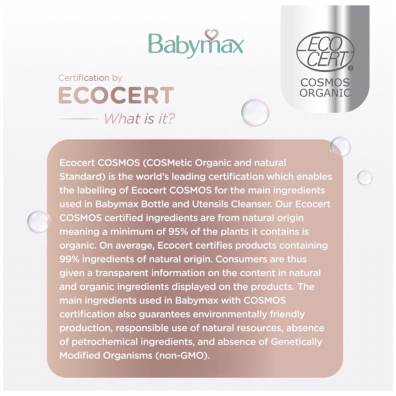 Babymax Bottle And Utensils Cleanser Refill Ecocert Refill 480mL