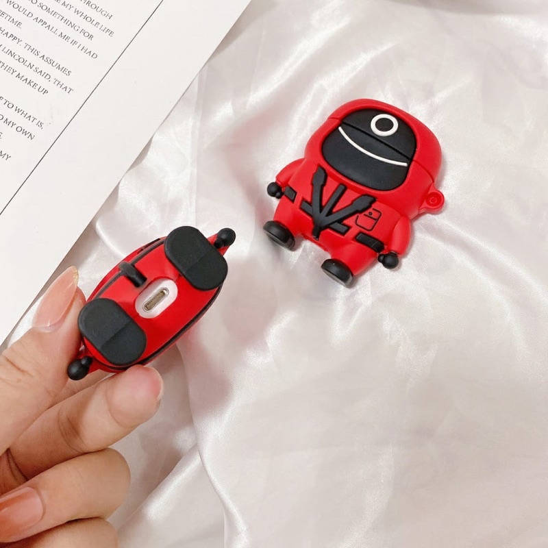 AIRPODS CASE AIRPODS MURAH MERAH KOREA SQUIDGAME TENTARA LUCU UNIK KARAKTER