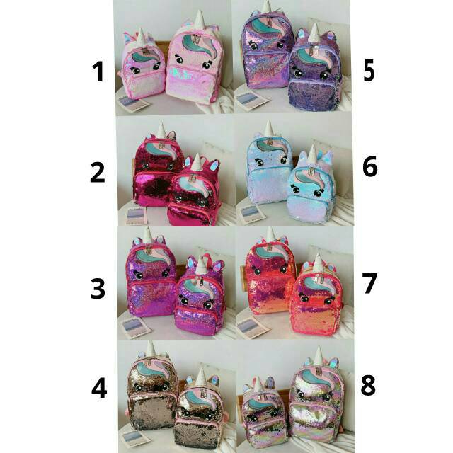 Tas ransel usap unicorn sequin