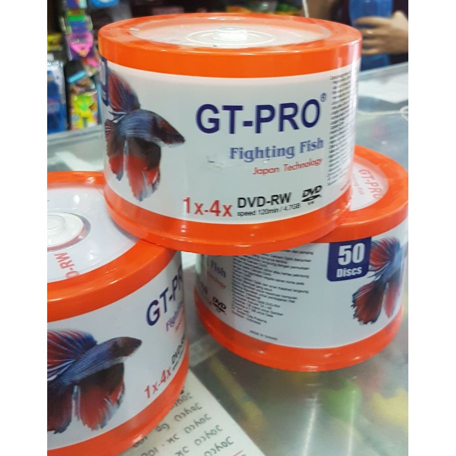 GT-Pro DVD-RW Fighting Fish 50 Disc (Kemasan Tabung)