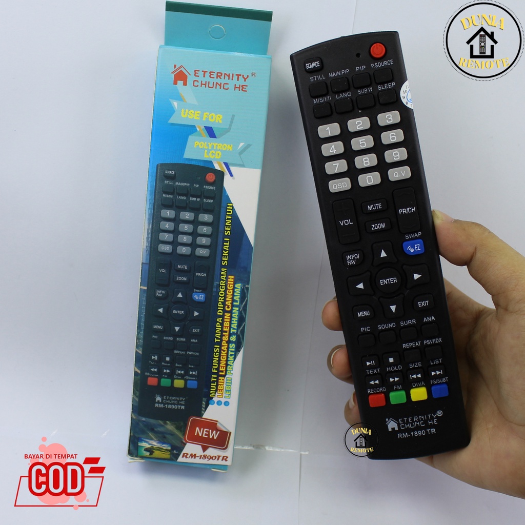 Remot Remote TV Polytron Cinemax Bazzoke XCEL multi 1890 tanpa setting grade ori