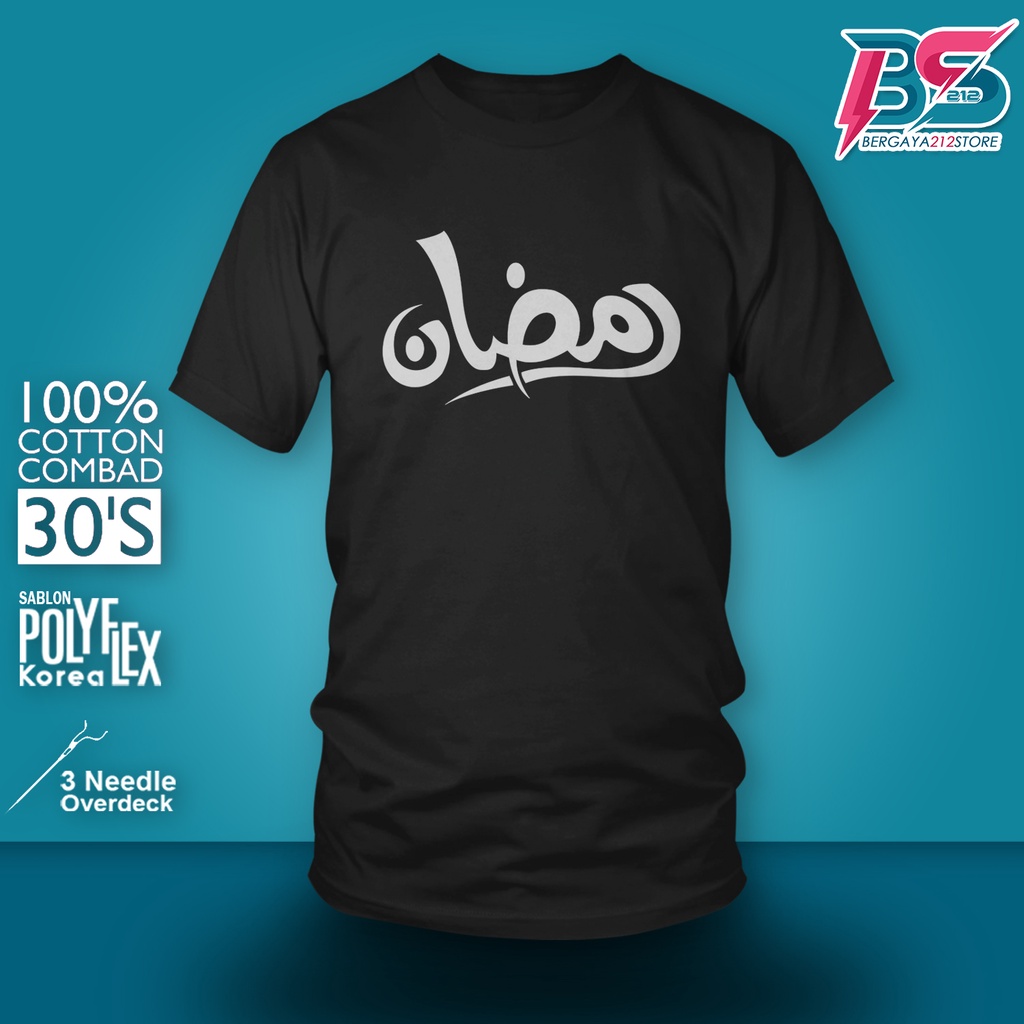 Baju Kaos Distro Ramadhan Kaligrafi Cotton Combed / Kaos Unisex T SHIRT Kaligrafi Tulisan Arab Islam