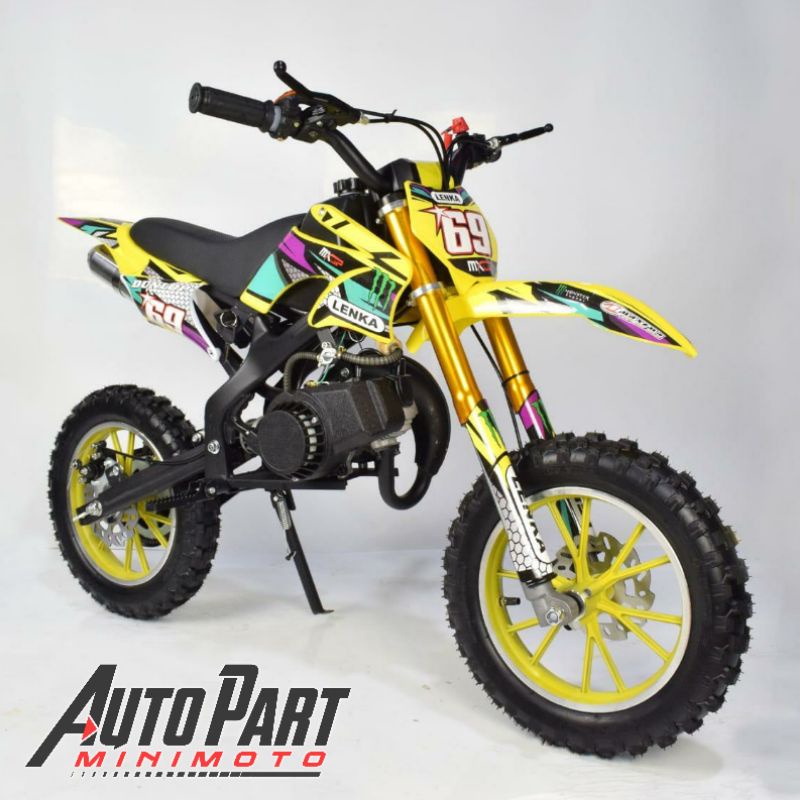 Motor Mini Trail LENKA MC69 Trail Mini 50cc 2T Mesin Tarik