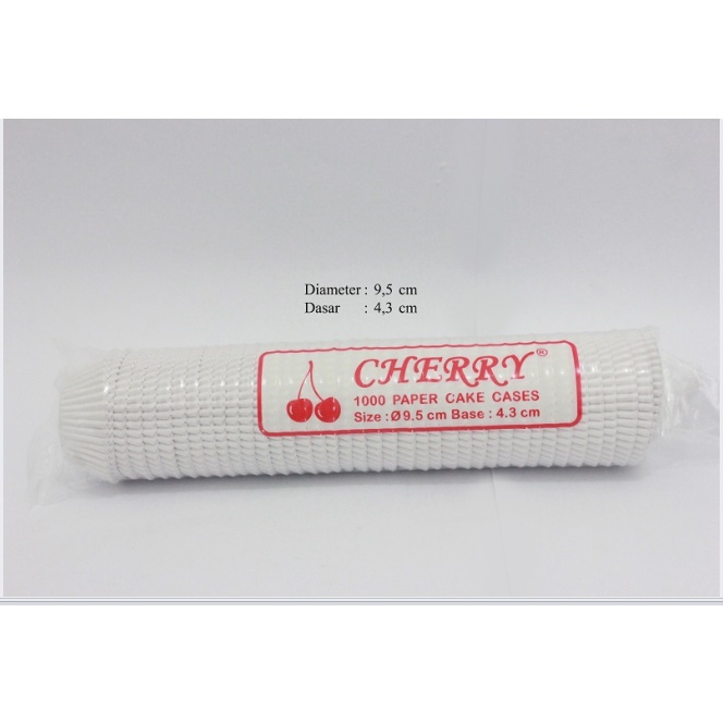 Paper Cake Cases 9.5 / Paper Cup/ Case Roti Cherry Putih