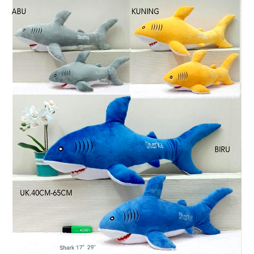 Sale Boneka hiu shark ikan animal 50cm lembut bahan