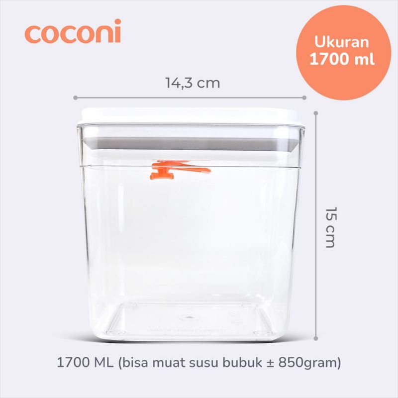 Coconi Pop Up Airtight Food Container / Toples Kedap udara untuk Susu Bubuk