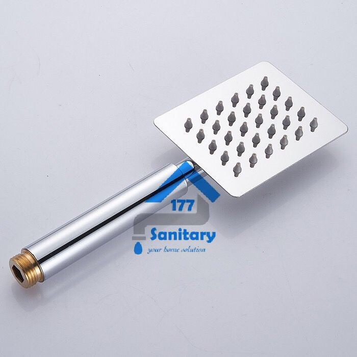 Kepala Hand Shower Stainless Minimalis Kotak - Head Handshower mandi bathroom semprotan air sprayer Stenlis Minimalis Sanitary177