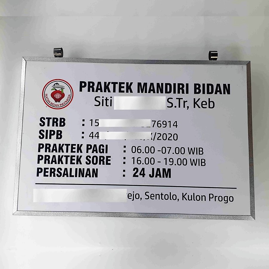 Papan Praktek Bidan Sesuai Permenkes Papan Nama Praktik Bidan Shopee Indonesia