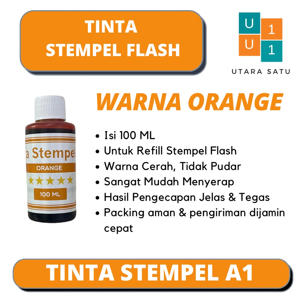 

Tinta Stempel Flash Warna Orange 100 ML