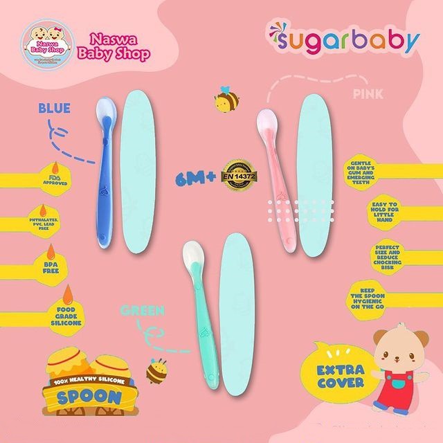 Sugarbaby Healthy Silicone Spoon with Cover - Sendok Makan Bayi