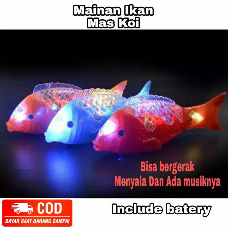 Mainan Ikan berenang baterai / mainan ikan mas led LT37