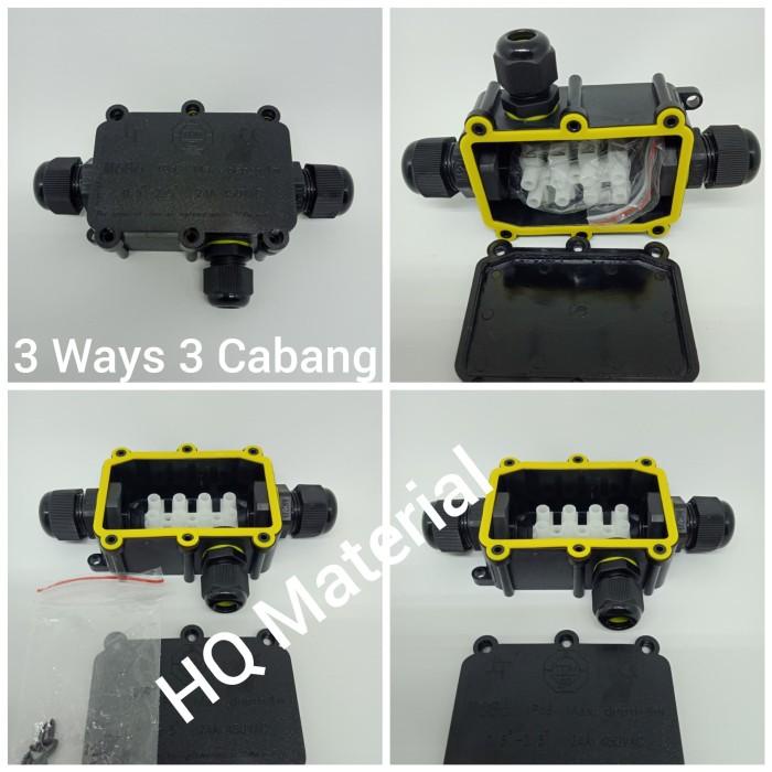 Junction Box Connector Ip68 Konektor Sambungan Kabel Waterproof 3 Ways