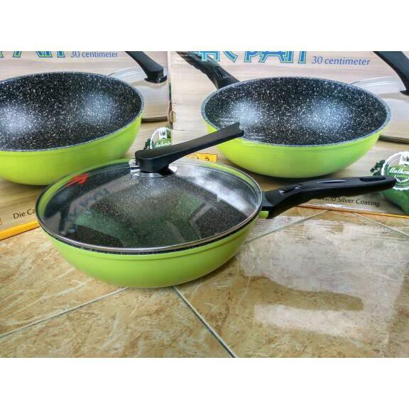  Panci  Wok Pan Marble  Wajan Korea Go Green Keramik  Anti 