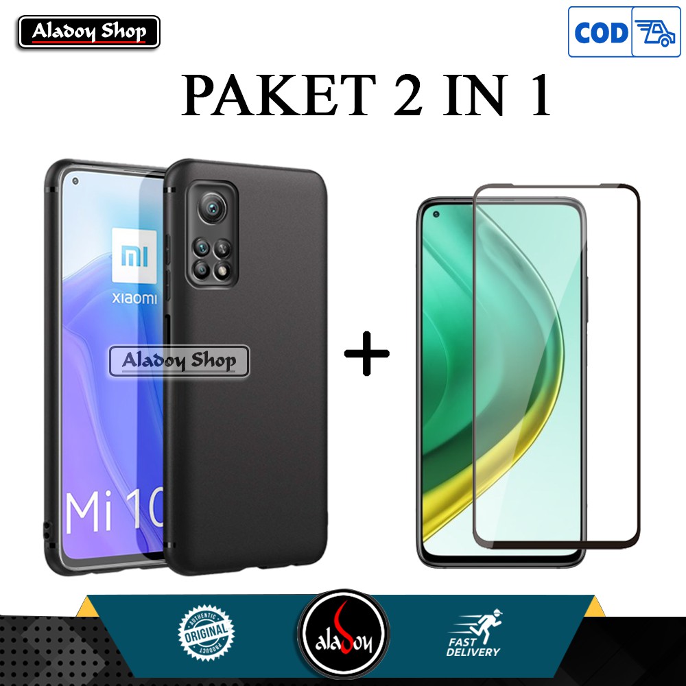 Case Xiaomi Mi 10T Pro Ultra Slim Pemium Softcase Casing + Tempered Glass Full Layar