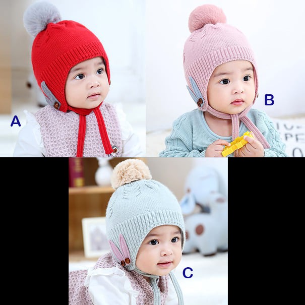 Topi Kupluk Knitted Baby