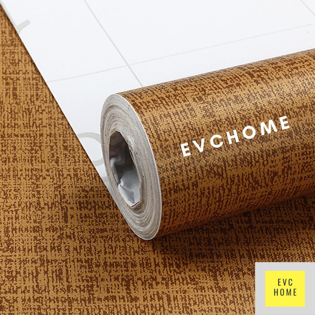 EVCHOME 45CM x 10M Wallpaper Sticker Dinding Polos 3D Korea Premium/Wallstiker Embos Dekorasi Dinding-Brown Motif