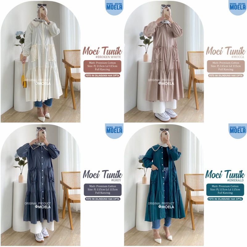 Ready Moci Tunik original gamis Moela original terbaru