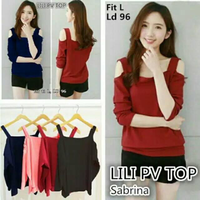 LILI PV TOP SABRINA /Blouse Baju Atasan Wanita Kekinian