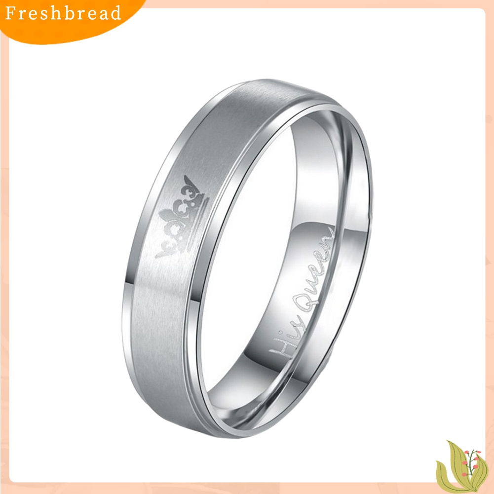 【Fresh】❀Titanium Steel His Queen Her King Crown Couple Ring Valentine's Day Jewelry Gift