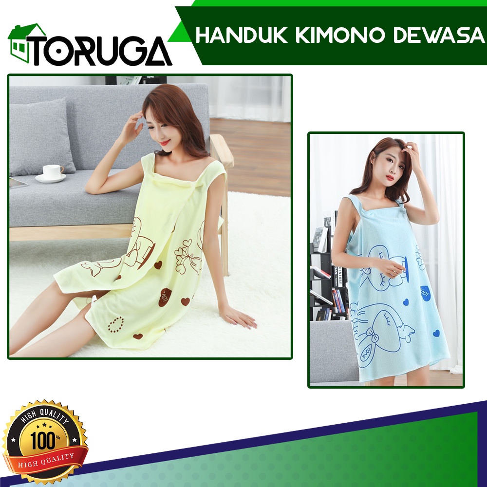 Baju Hannduk Kimono Dewasa Wearable Bath Towel Dress Multifungsi