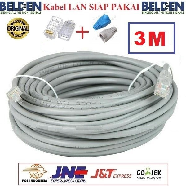 Kabel Lan Belden Cat 5E USA 3 meter Siap Pakai/3M / 3meter UTP