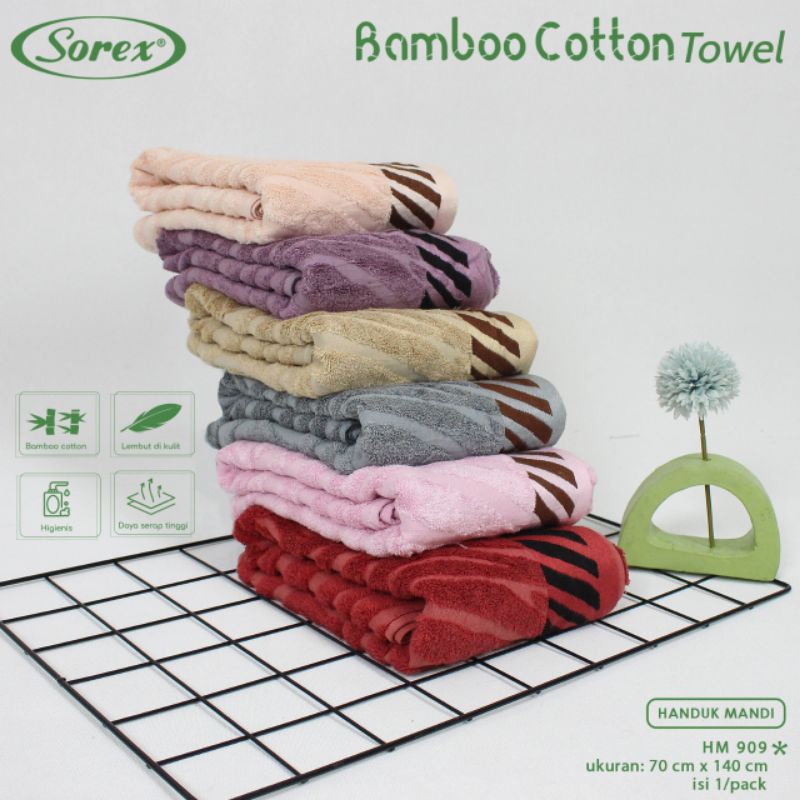 Sorex HM 909 Handuk Mandi Dewasa Cotton Bamboo Lembut Daya Serap Tinggi