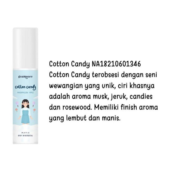 (BPOM) GEAMOORE ADDICTED SERIES Spray 15ml Parfume unisex | Geamoore Parfum Spray 11ml Premium Series-COTTON CANDY - 5ML