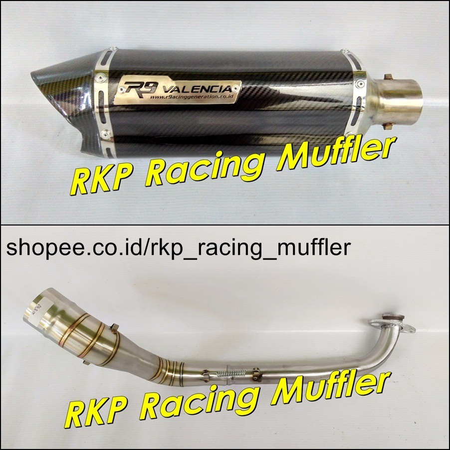 Knalpot R9 valencia carbon for Aerox Fino Lexi Mio Nmax Xmax XRide ADV 150 BeAT PCX Scoopy Vario dll