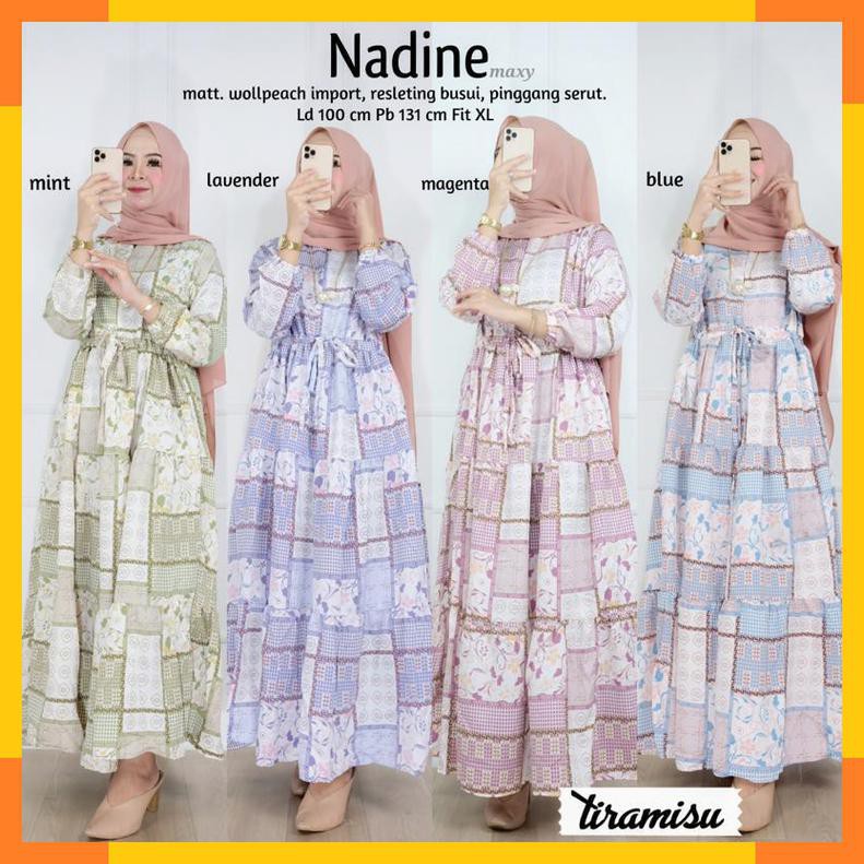 DRESS GAMIS. NADINE MAXY MOTIF MOTIF. FASHION MUSLIM WANITA. BY TIRAMISU